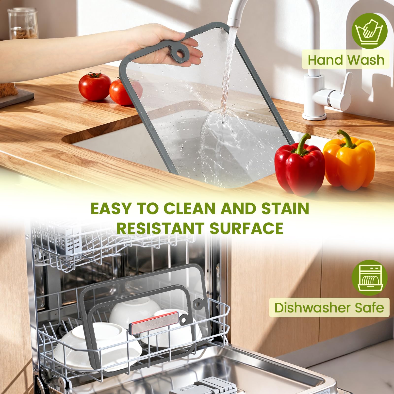 WTXHOP dishwasher-safe surface simplifies cleaning after meals.