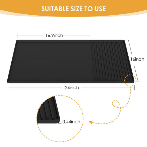 WUDIALIEN silicone coffee mat anti-slip backing stays securely in place