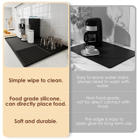 WUDIALIEN silicone coffee mat easy to wipe or rinse for quick cleaning
