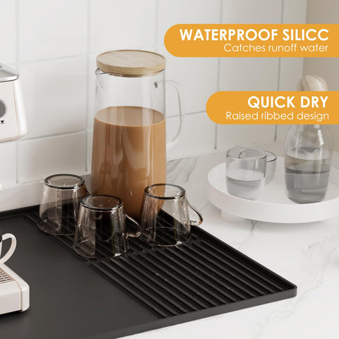 WUDIALIEN silicone coffee mat reduces desk noise during machine operation