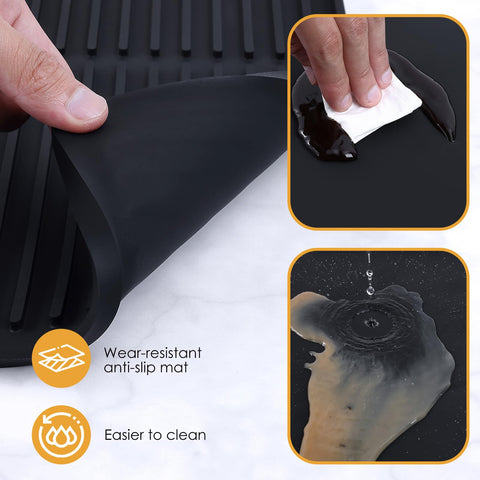 WUDIALIEN silicone coffee mat zone-divided design keeps machine and cups organized