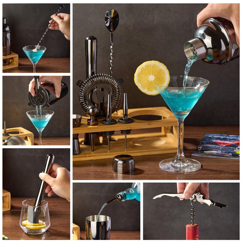 Wukuna ice tongs and corkscrew for quick, clean bar prep.