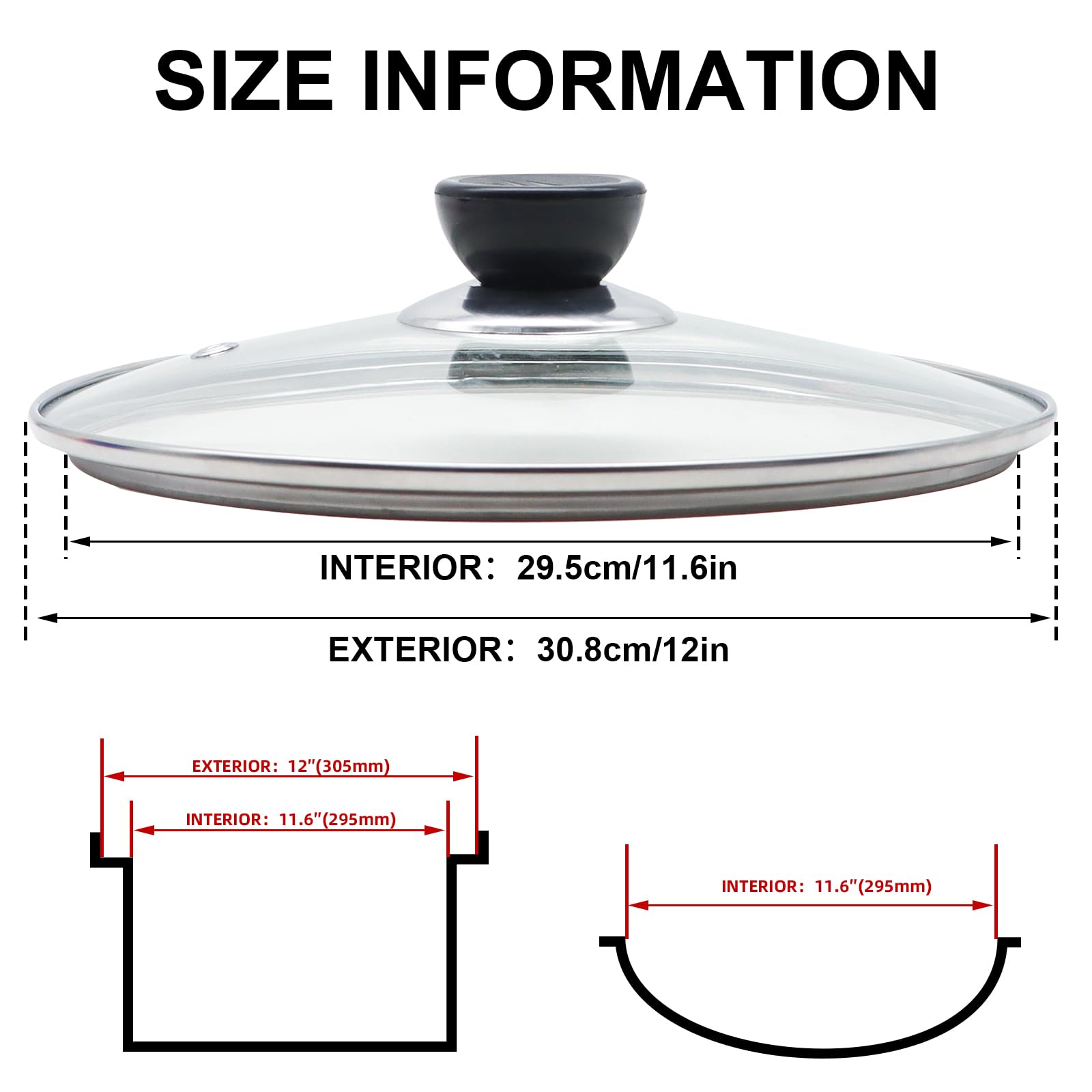 Wulitaotao lid with stainless steel rim for reinforced durability and seal