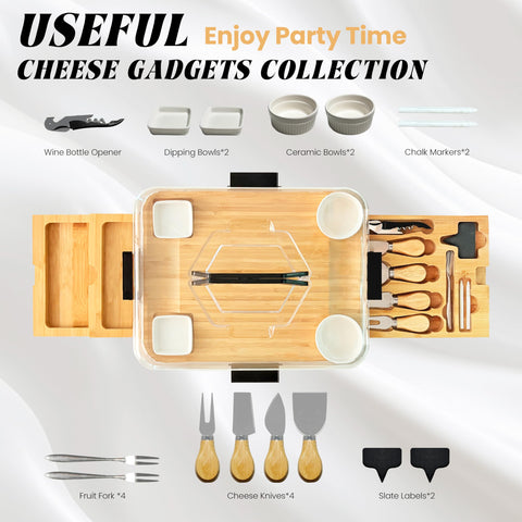 Wulumi bamboo cheese board top view highlights natural warmth for gatherings