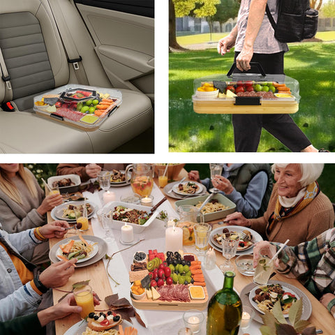 Wulumi serving tray with lid presents a tidy centerpiece