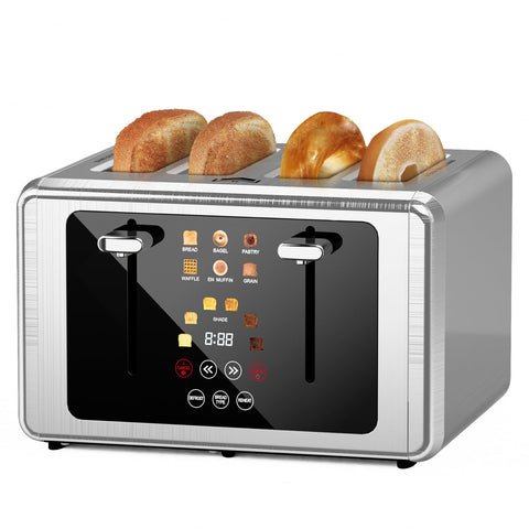 WUNLY 4-Slice Toaster with digital countdown for precise browning timing