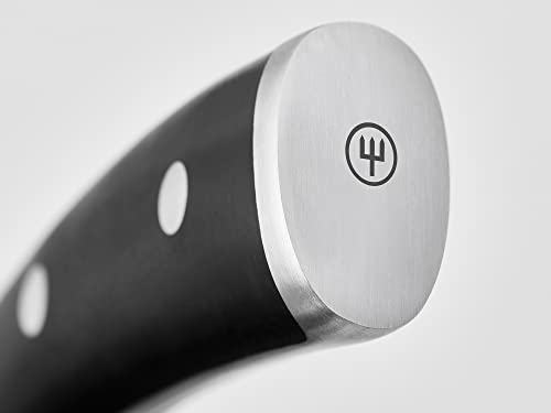 Wüsthof Classic Ikon 6in knife double bolster for stable, comfortable balance.