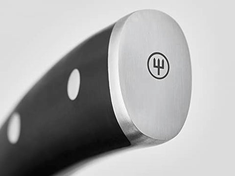 Wüsthof Classic Ikon 6in knife double bolster for stable, comfortable balance.