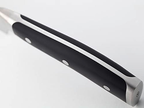 WÜSTHOF IKON knife with ergonomic handle for balanced, comfortable slicing.