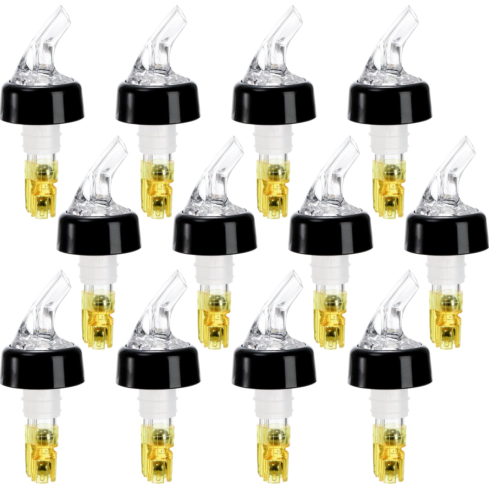 WUWEOT 12-pack measured pourers for home bar deliver consistent 1.5 oz pours.
