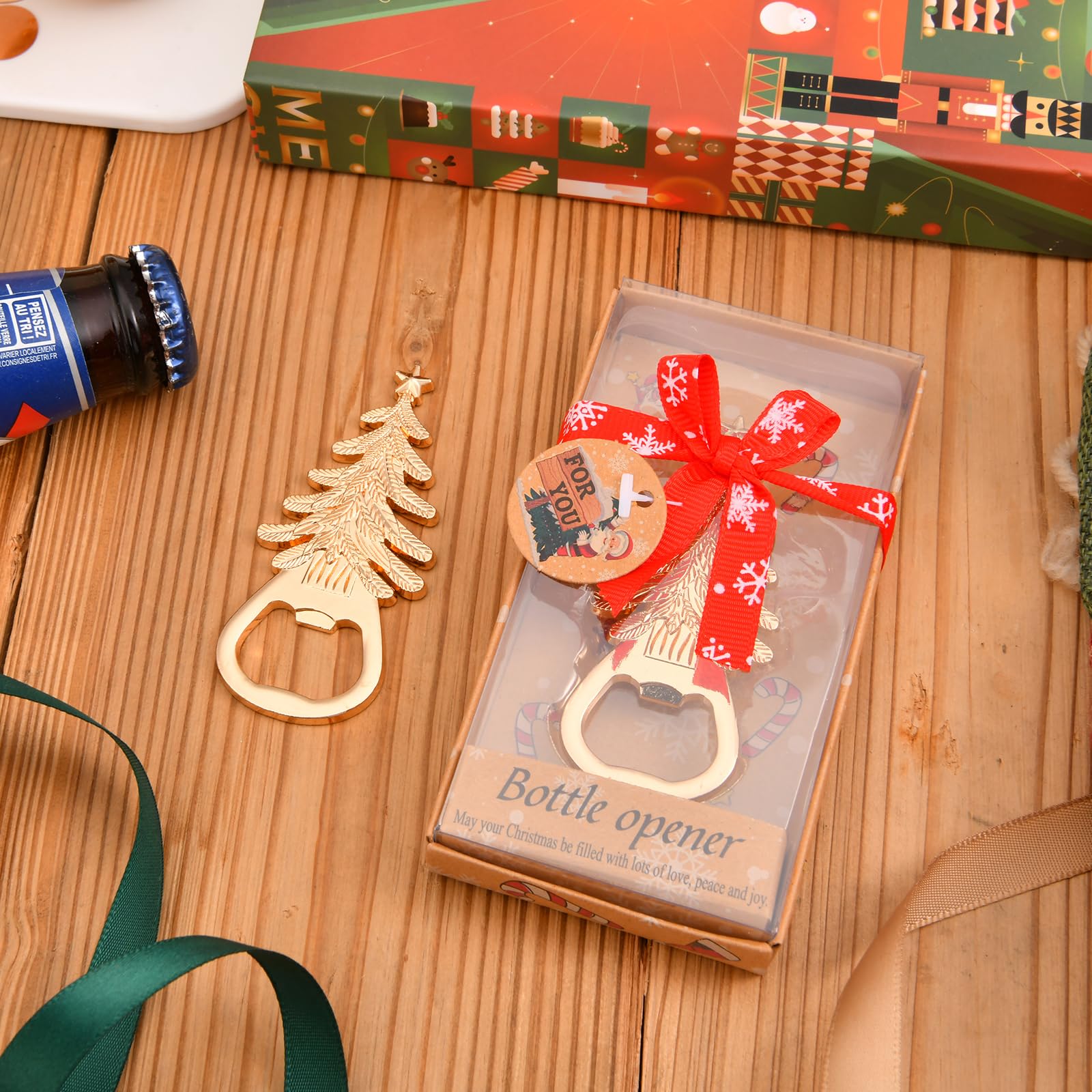 wxfdac 4-in-1 Christmas snowman bottle opener; cute keepsake for holiday gatherings.