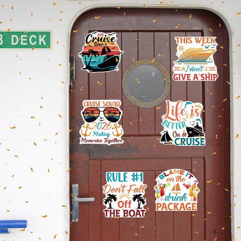 Wxiben cruise door magnet cruise ship illustration brightens cabin decor and fridges