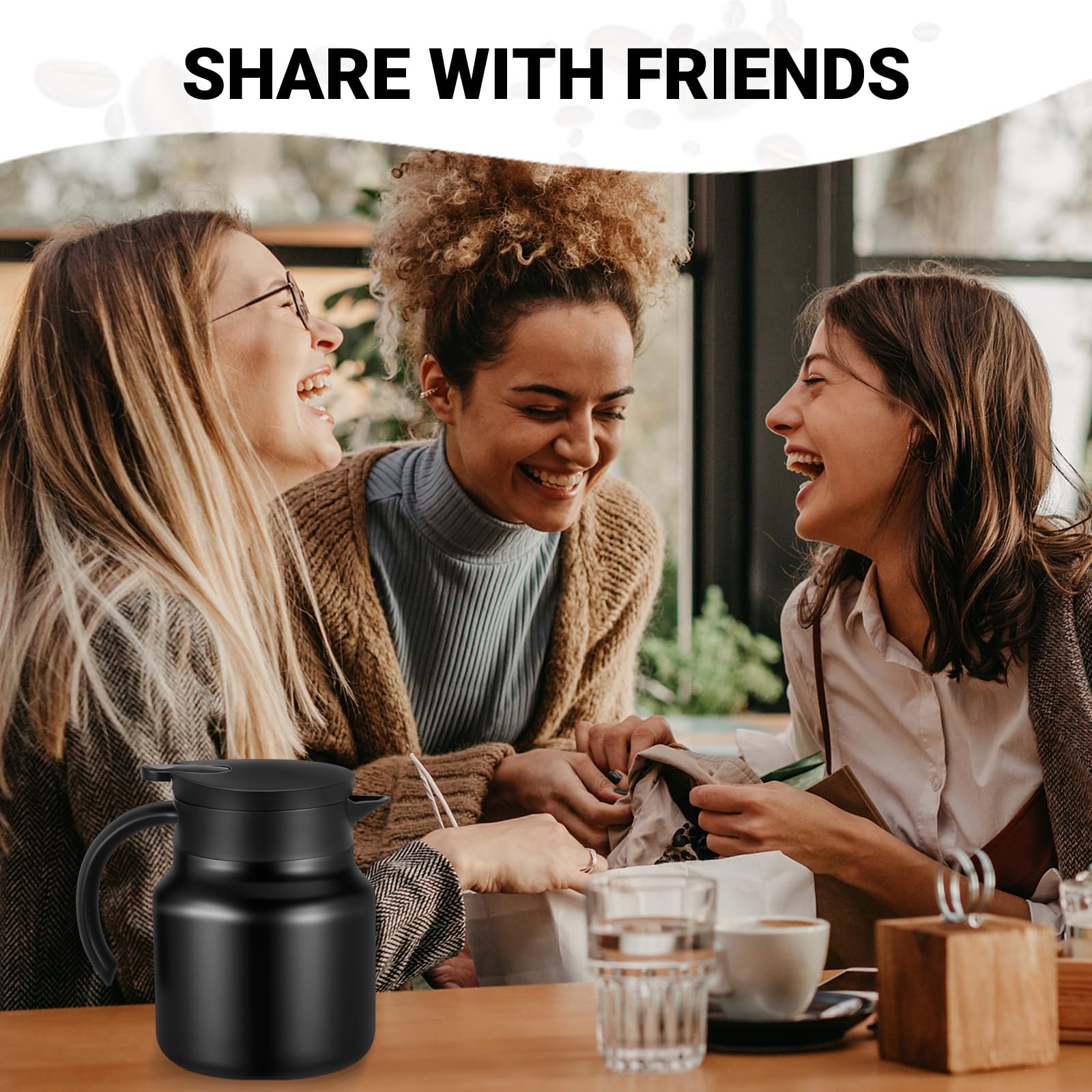 WYHVAND black finish carafe adds sleek table appeal