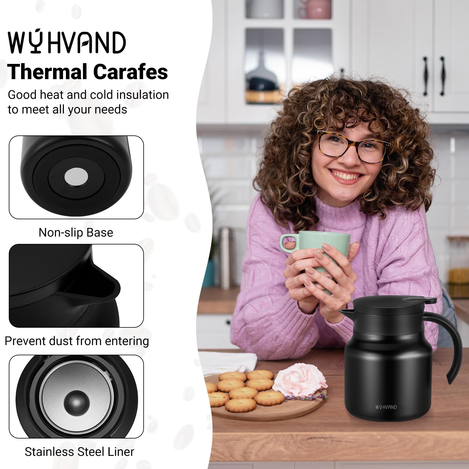WYHVAND carafe features leak-proof design for spills