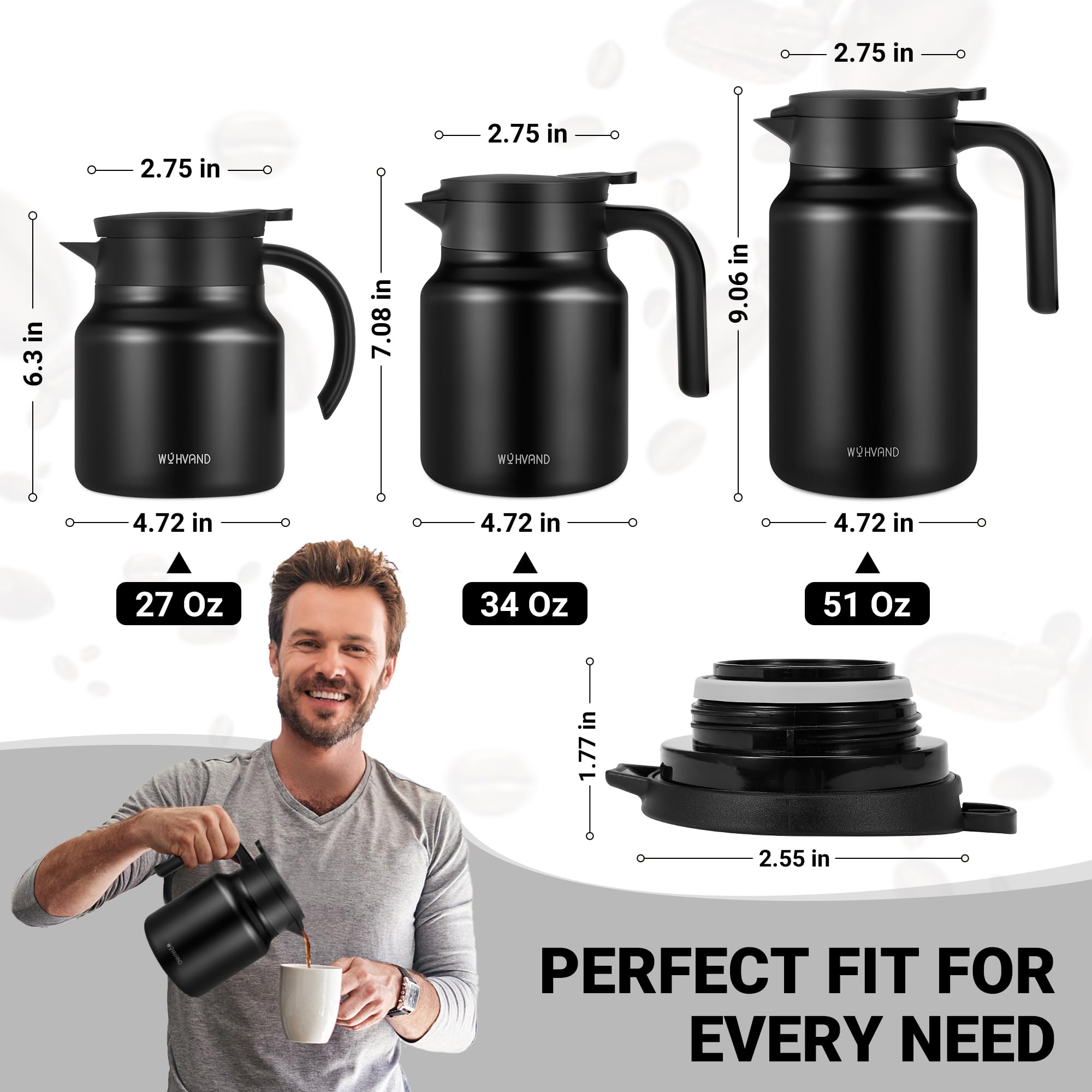 WYHVAND one-handed pour carafe for convenient serving