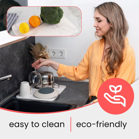Wyliepop stone drying mat suitable for glassware and utensils.