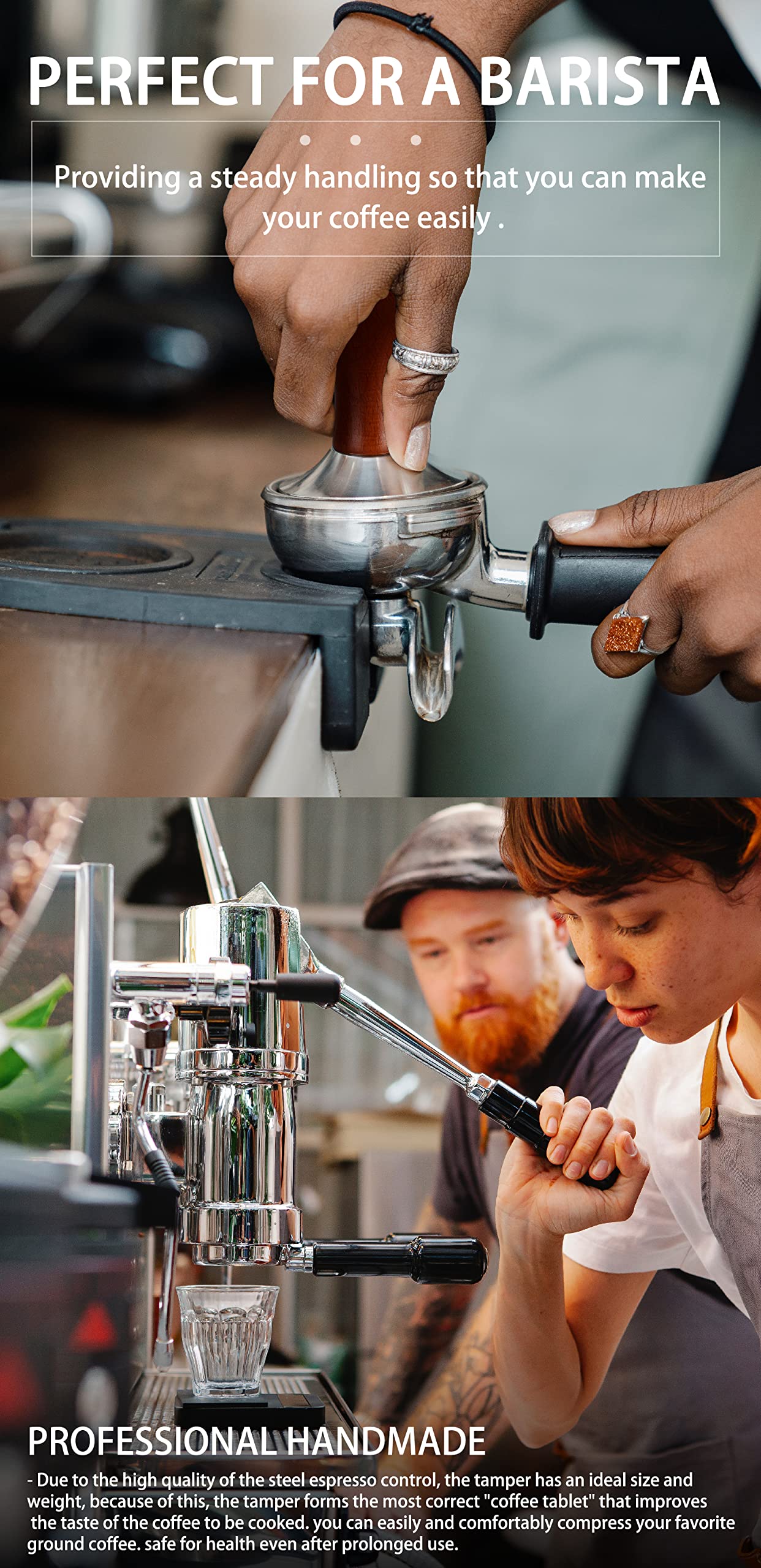 wylosua professional handmade tamper emphasizes quality and balance