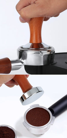 wylosua tamper stainless steel base close-up for flat tamping performance