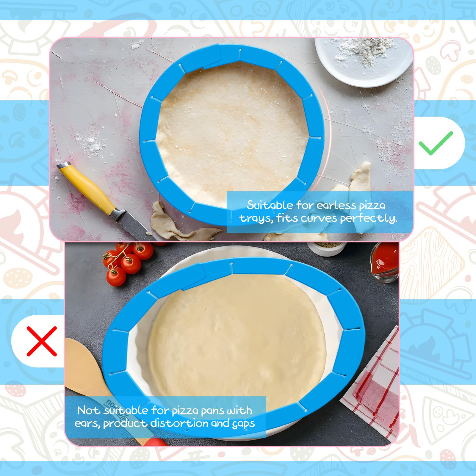 WYMECT pie crust shield heat resistance 450°F blue