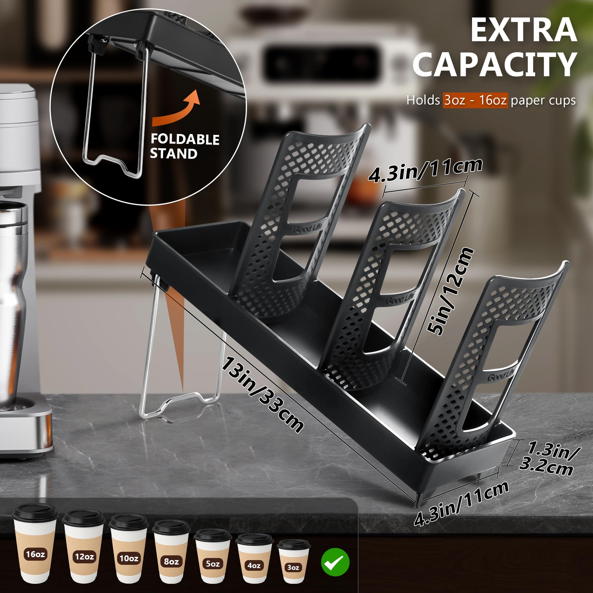 Wymulot 3-slot dispenser tilted view for easy access to cups