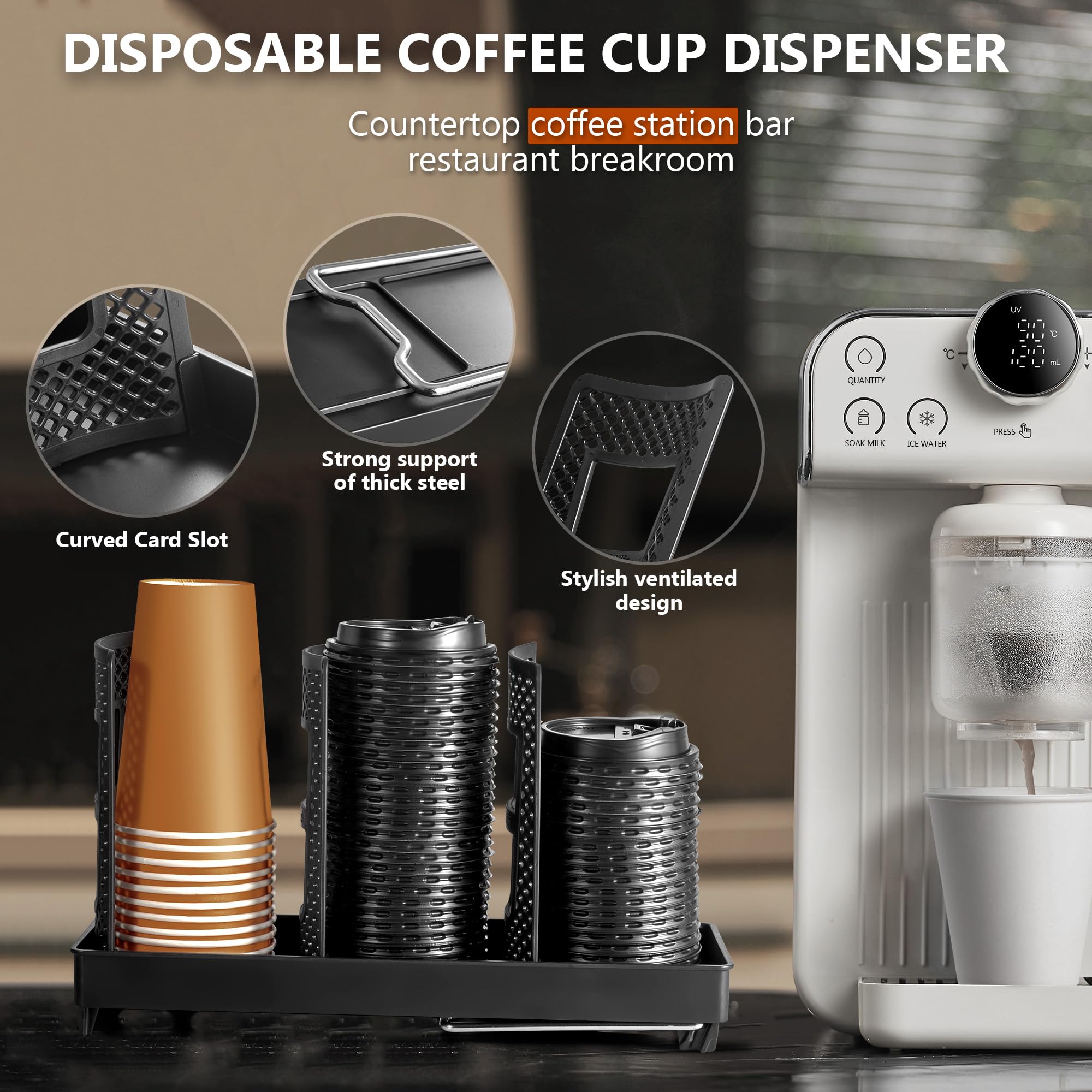 Wymulot coffee station countertop dispenser keeps cups neatly organized