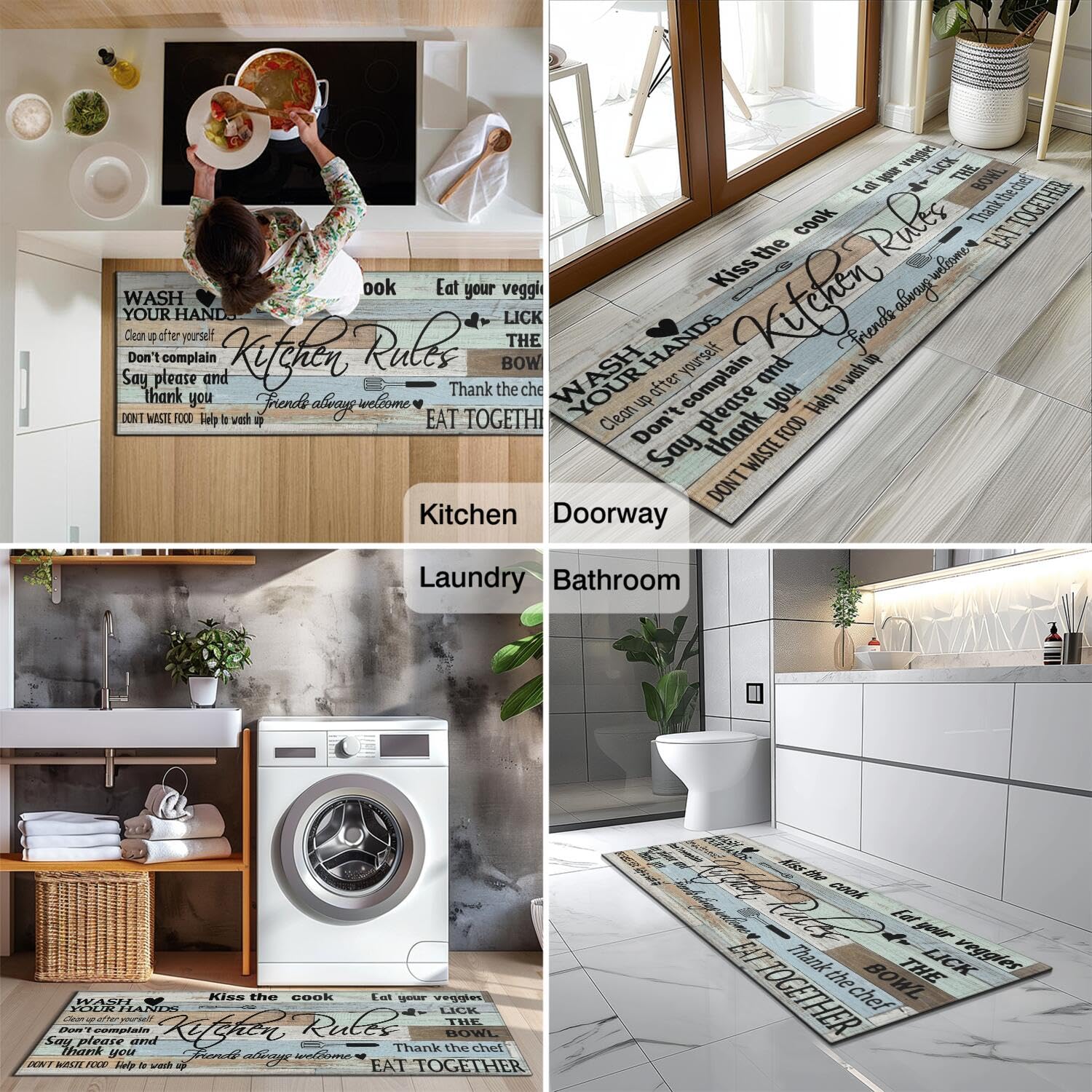 Wyoansfhd easy clean mats wipe down with damp cloth