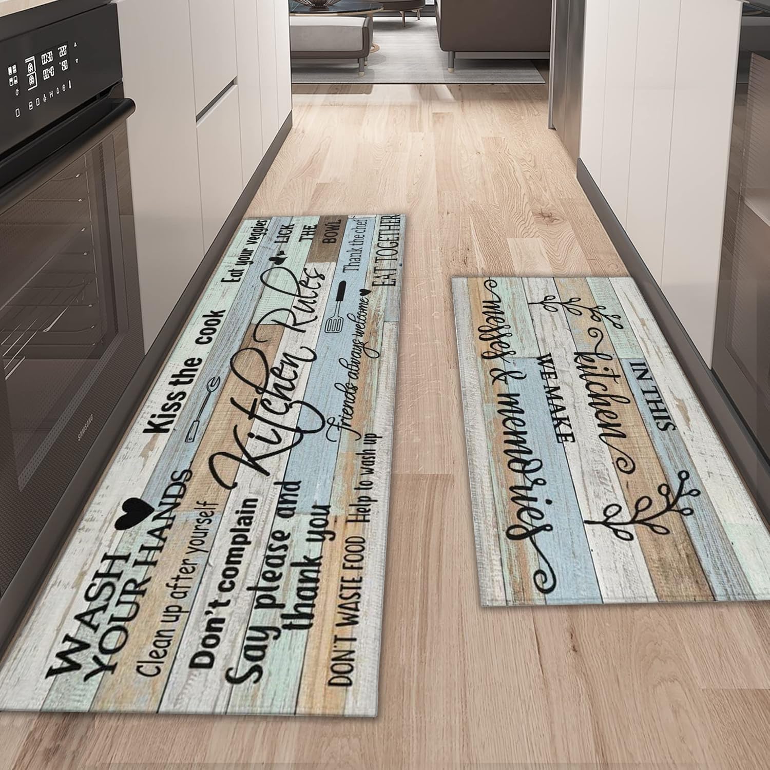 Wyoansfhd farmhouse kitchen rug 17x30 in casual elegance for entryways