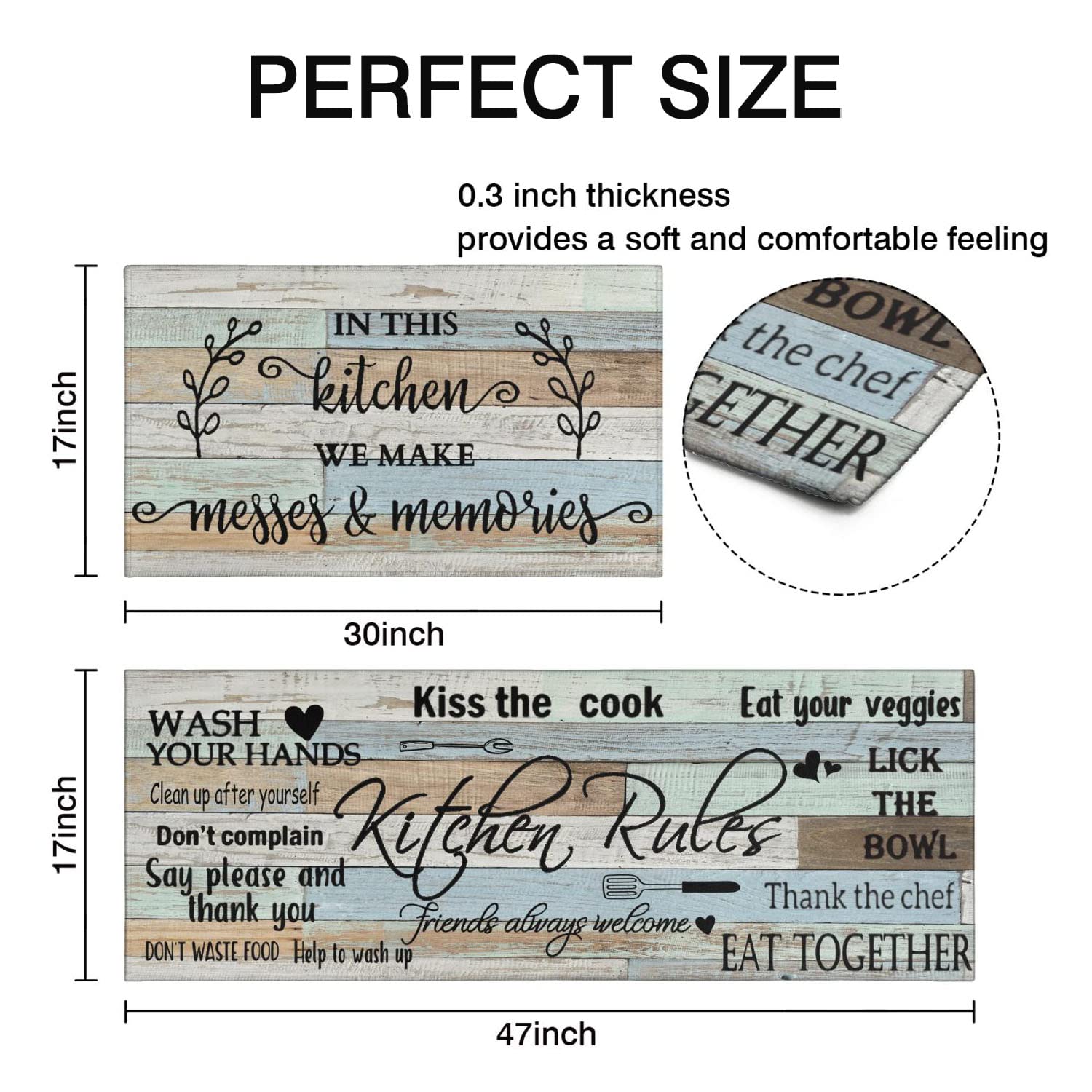 Wyoansfhd rug with non slip rubber backing keeps mats steady
