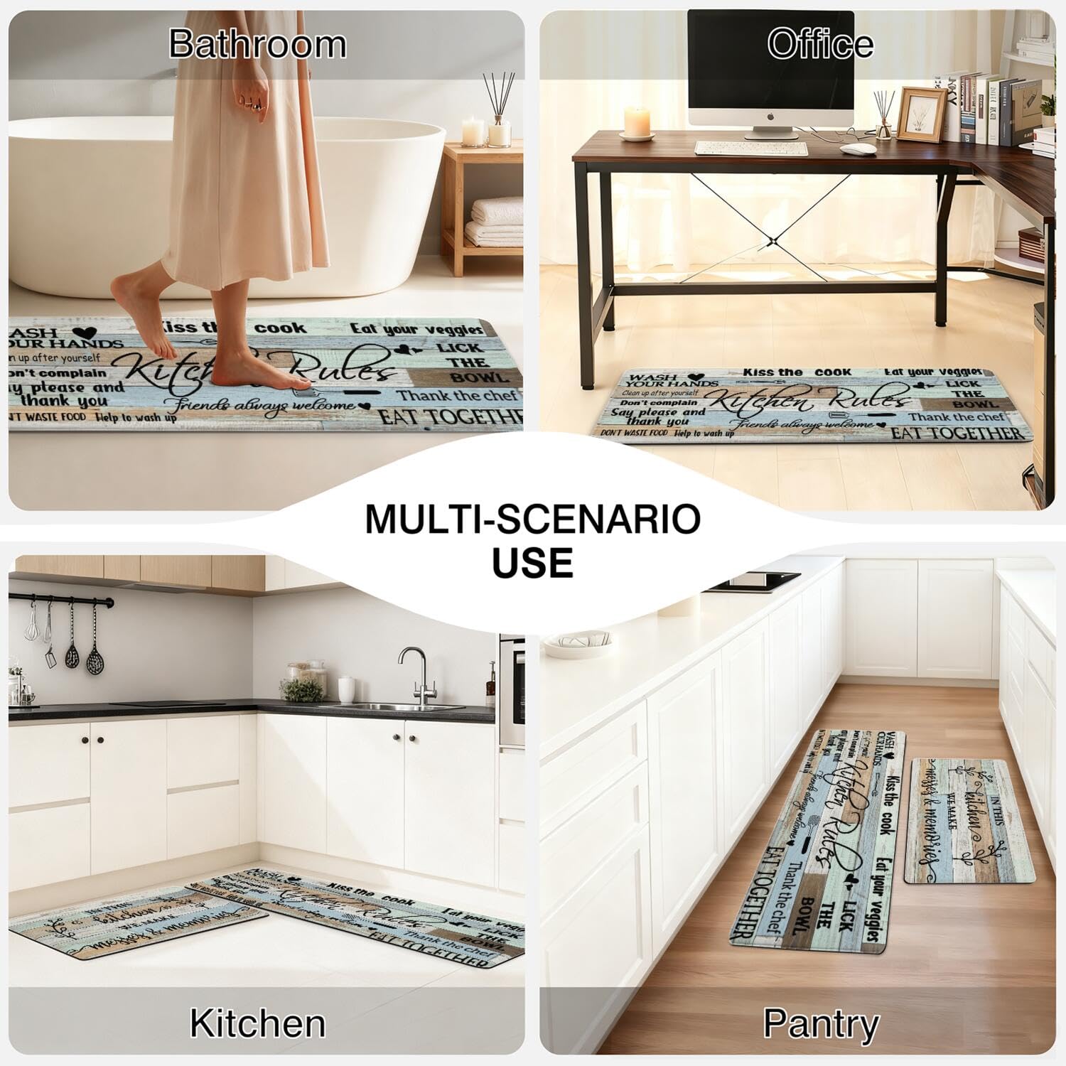 Wyoansfhd versatile decor mats for kitchen entry laundry