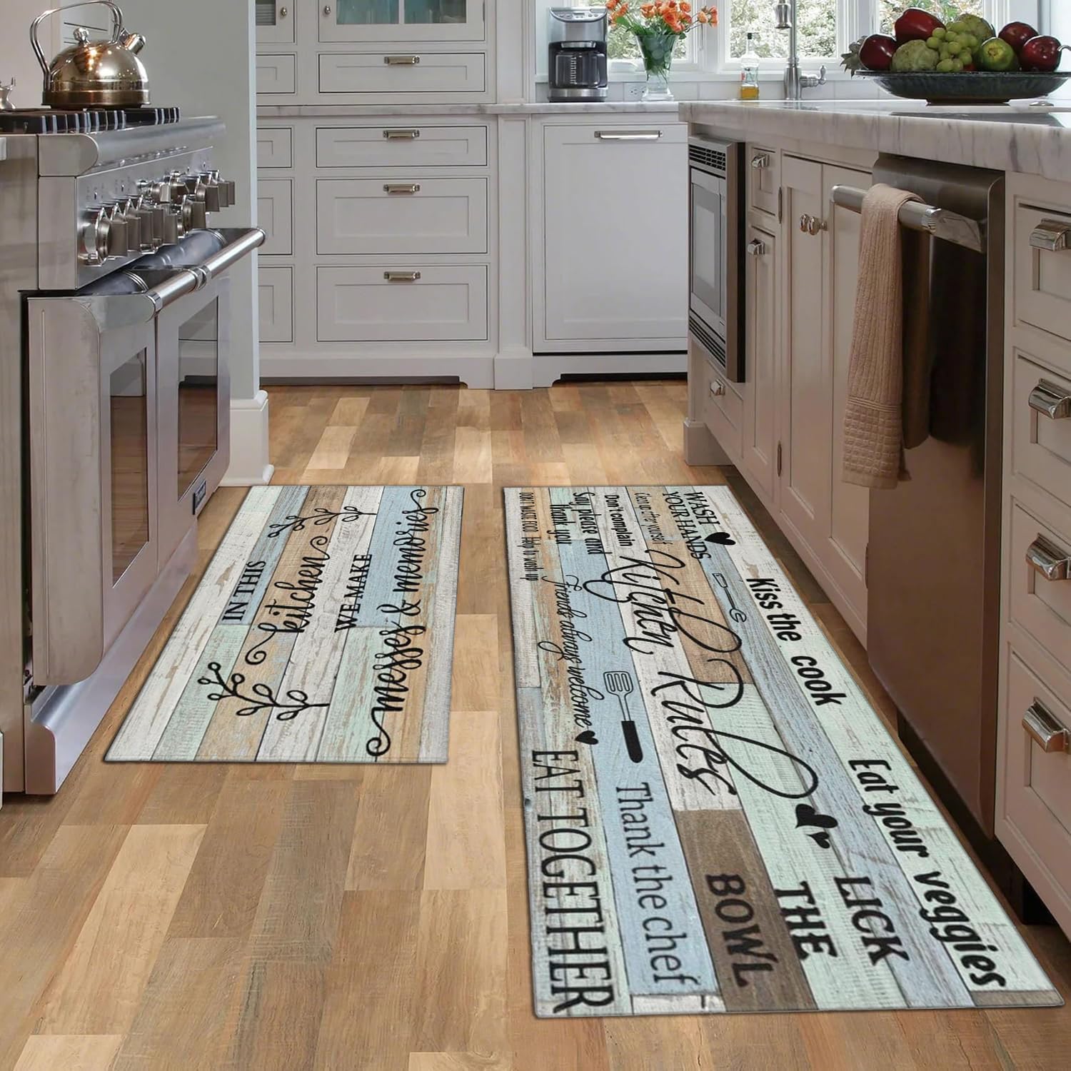 Wyoansfhd waterproof and oil resistant kitchen mats for daily messes