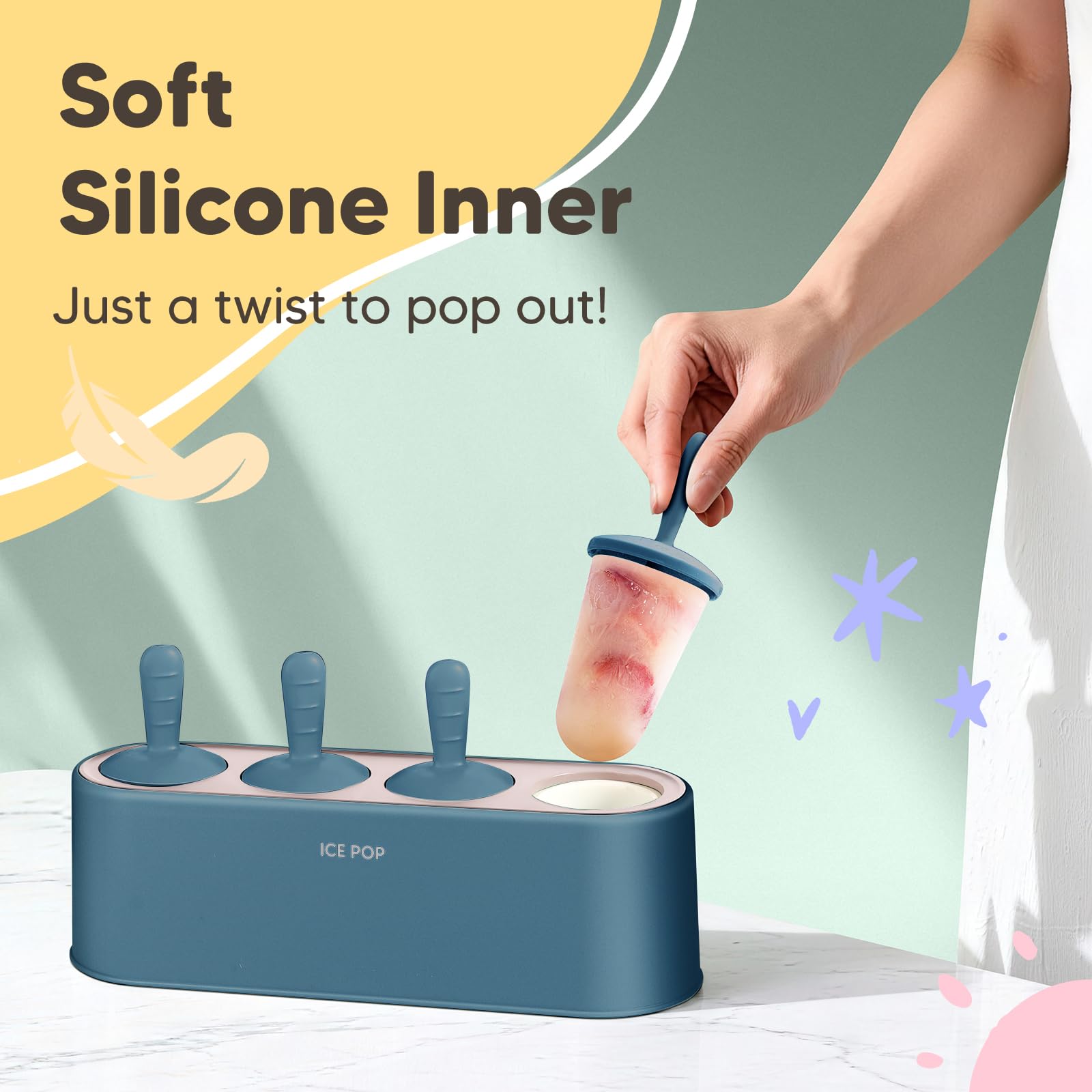 WYOK popsicle mold with 4 cavities for variety.