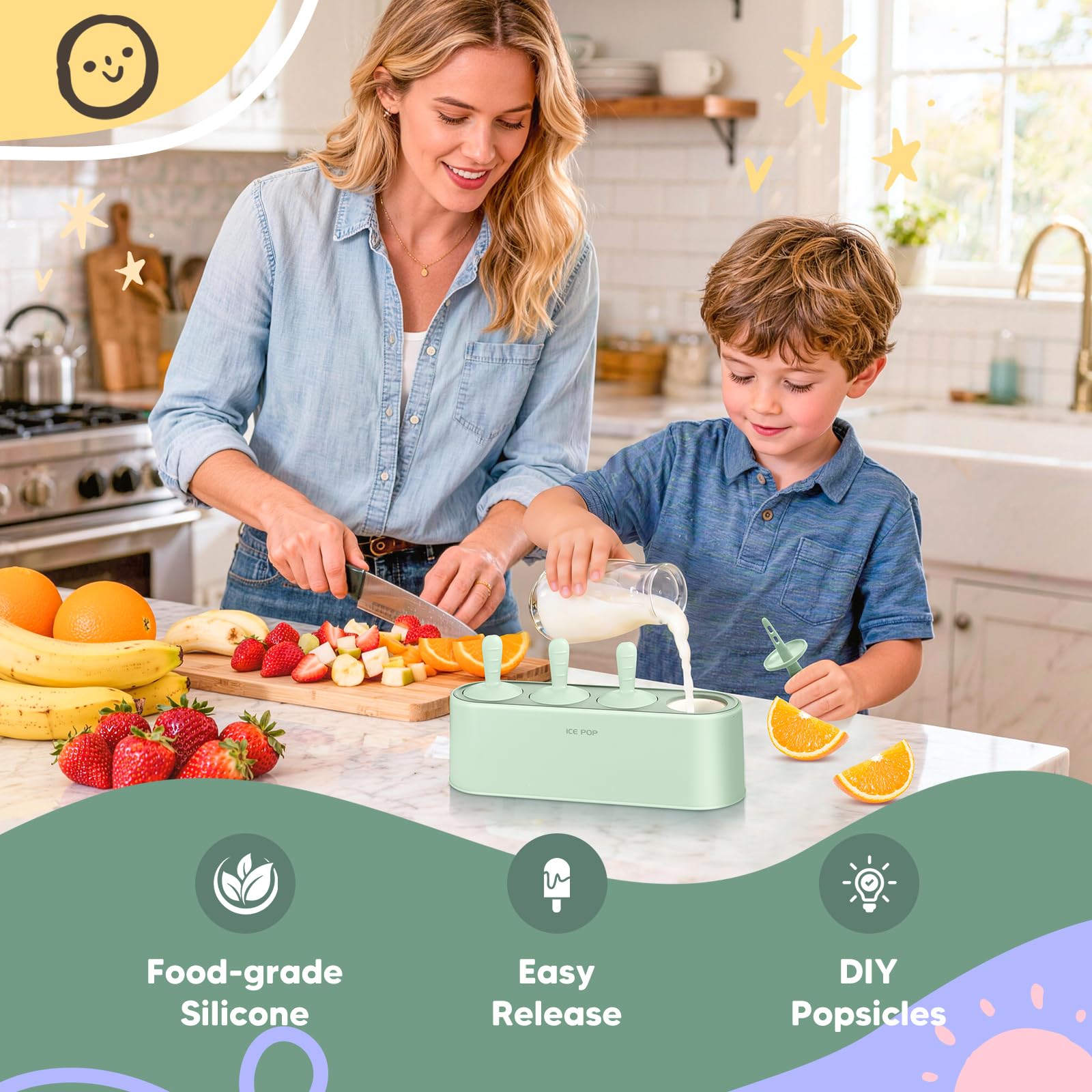 WYOK popsicle mold set in green inspires homemade flavor ideas.