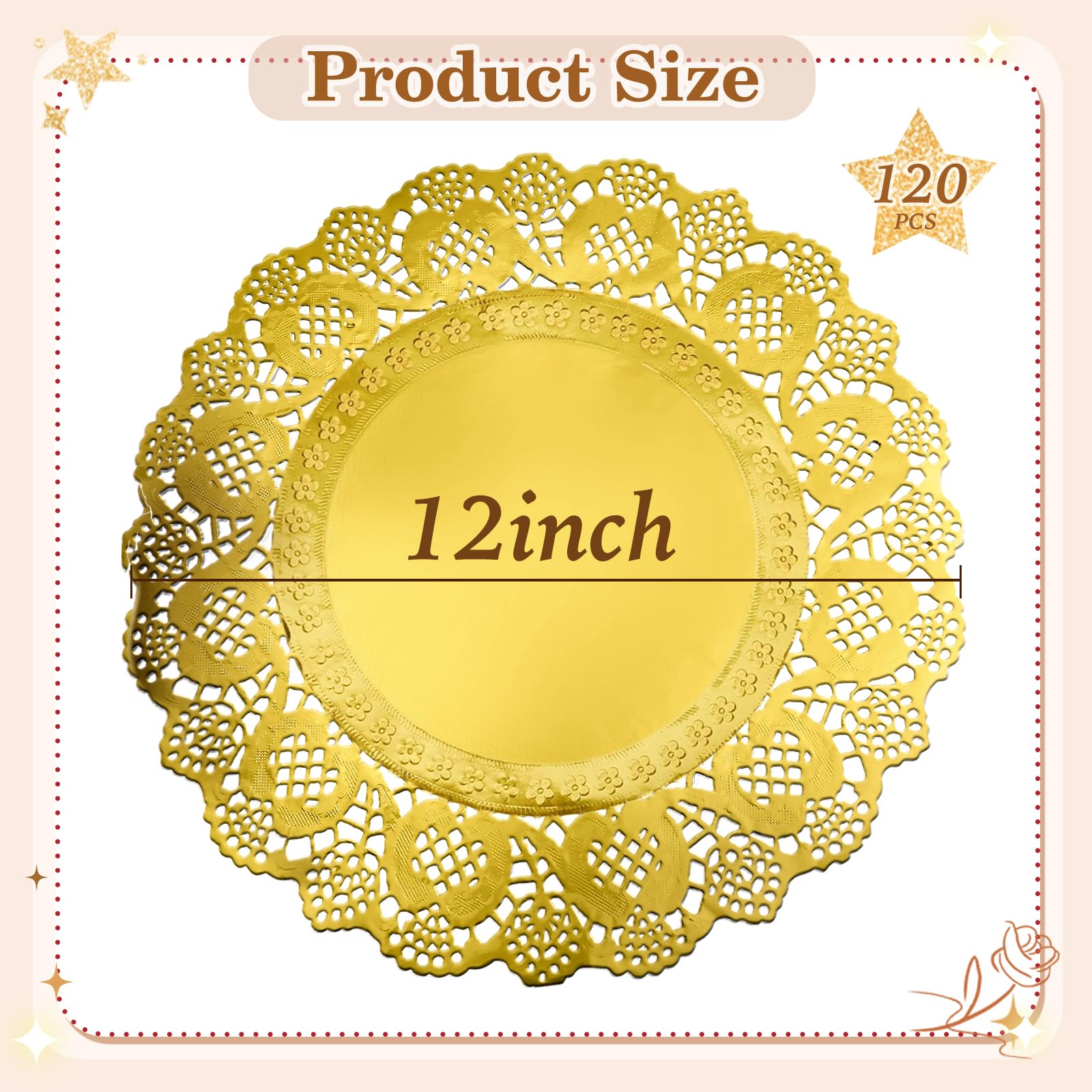 WYTAOHZL gold doilies dessert tray setup enhances decor and serves with ease