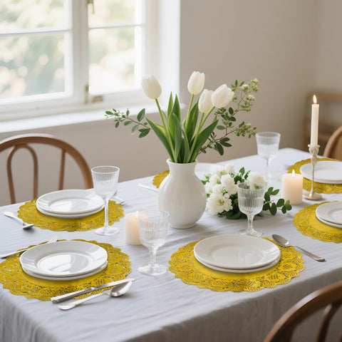 WYTAOHZL gold doilies disposable tableware for easy cleanup after events