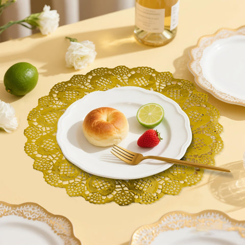 WYTAOHZL gold doilies lace design closeup highlights intricate detail and premium feel