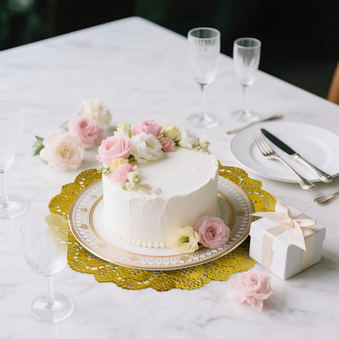 WYTAOHZL gold doilies party platter elevates presentation and disposable convenience