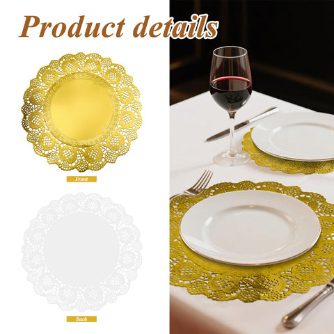 WYTAOHZL gold doilies wedding table setting adds luxury and keeps surfaces clean