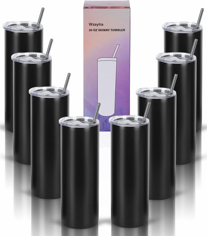 Wzaytia 20oz straight tumbler with lids for easy on-the-go hydration.
