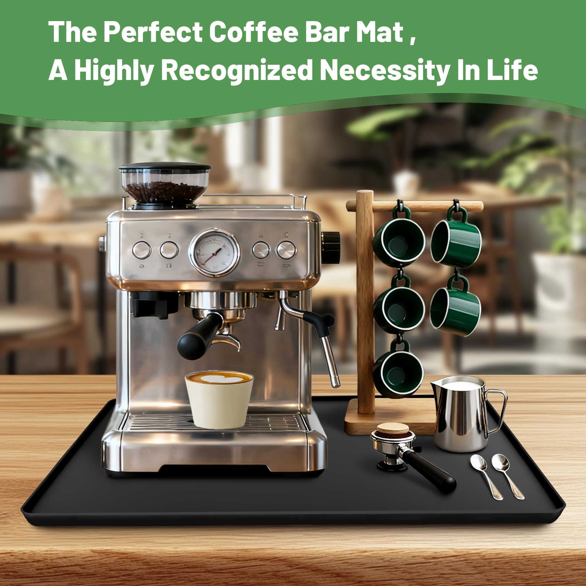 WZGUSXN 24-inch black silicone mat complements modern countertops beautifully.