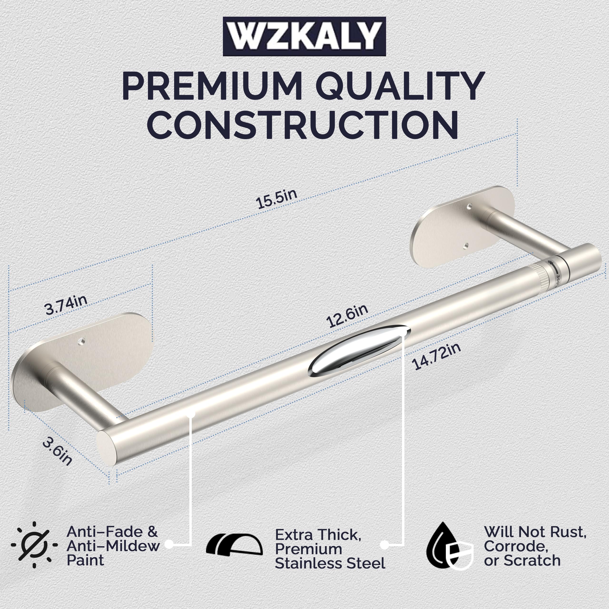 WZKALY wall-mounted paper towel holder in silver saves counter space.
