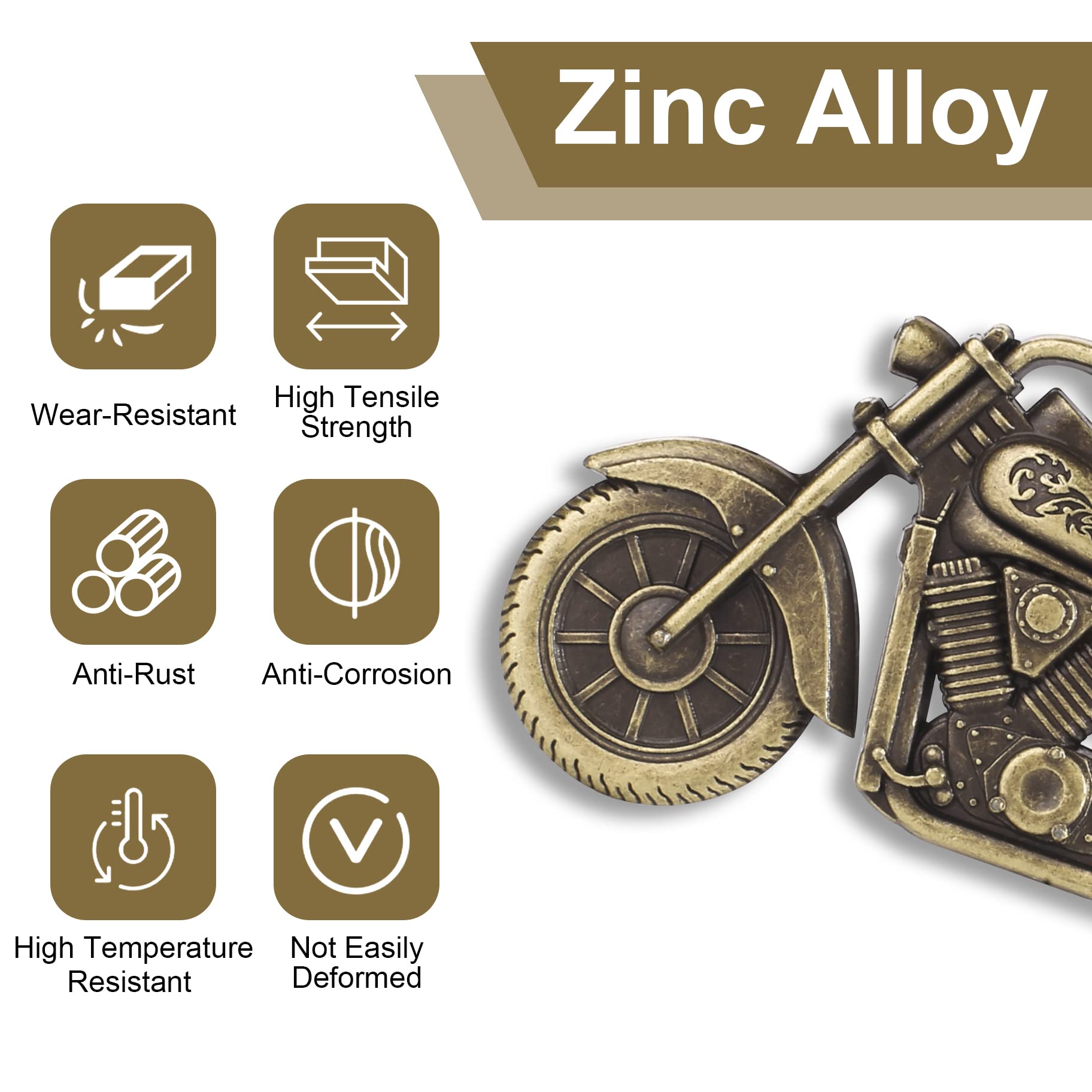 WZLEMOM die-cast motorcycle opener highlights sturdy construction for easy opening anywhere