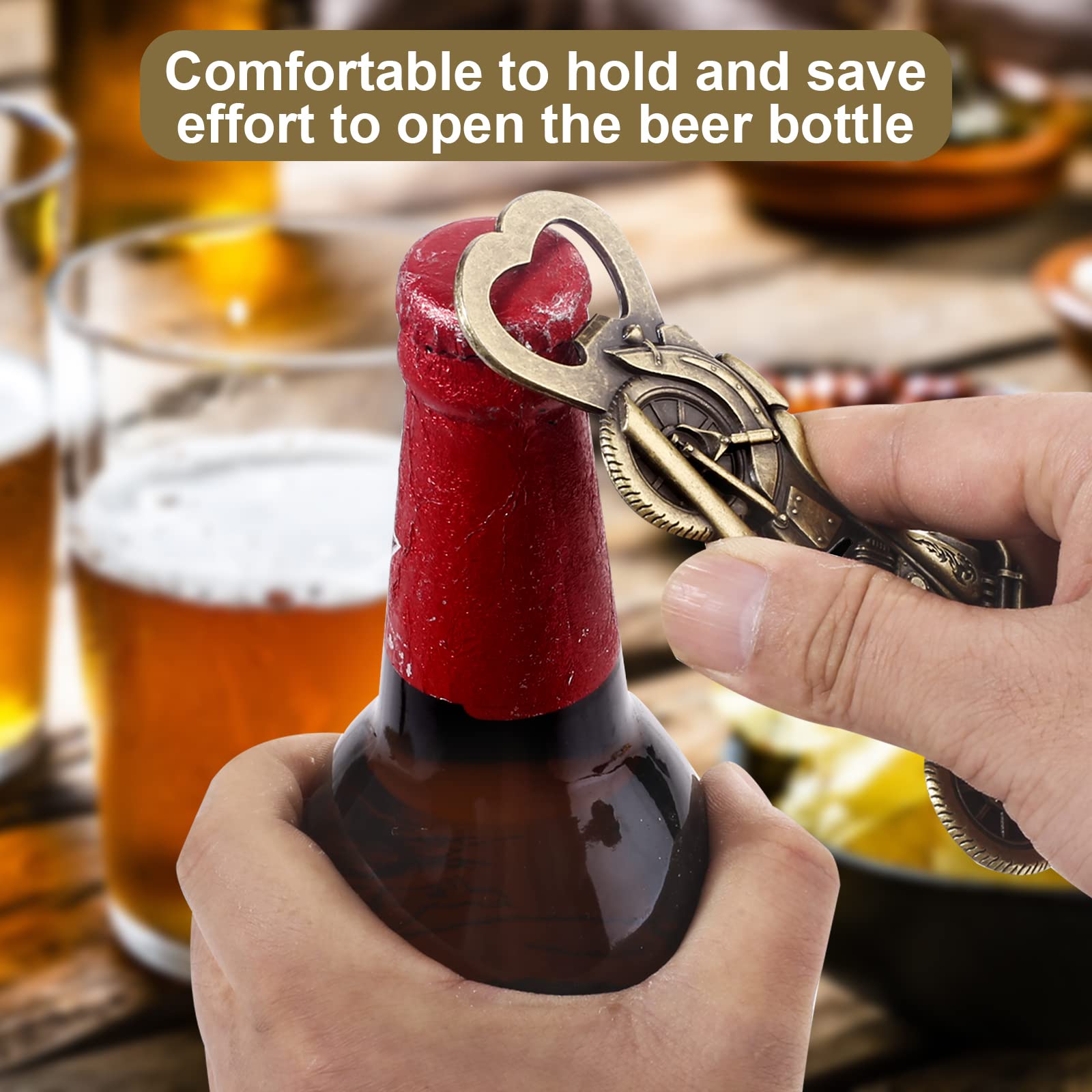 WZLEMOM motorcycle bottle opener on bar ready for party use