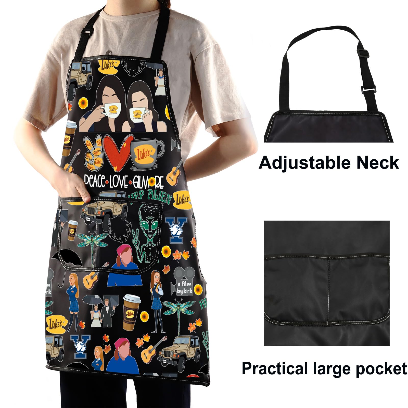 WZMPA Luke's Diner apron pockets keep phone and spices handy