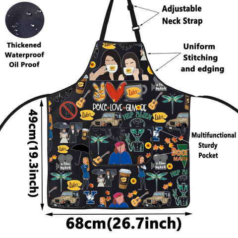 WZMPA Luke's Diner apron size 72 by 68 cm fits most users