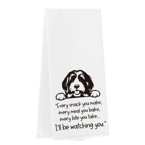 Wzotiy Bernedoodle kitchen towel design, playful decor and absorbent fabric.