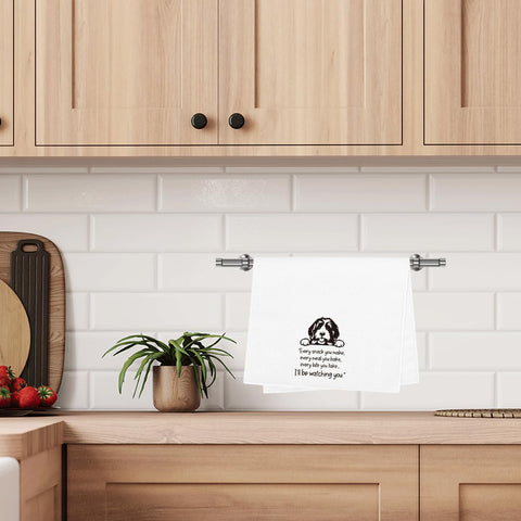 Wzotiy oven-handle display towel keeps counters bright and accessible.