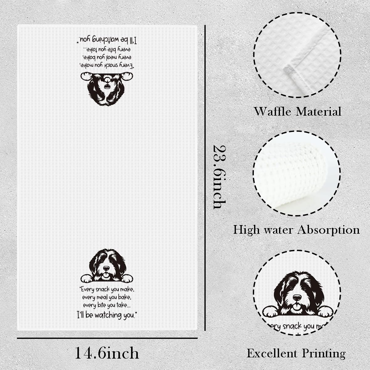 Wzotiy waffle weave kitchen towel 14x23 inches for daily cleaning.