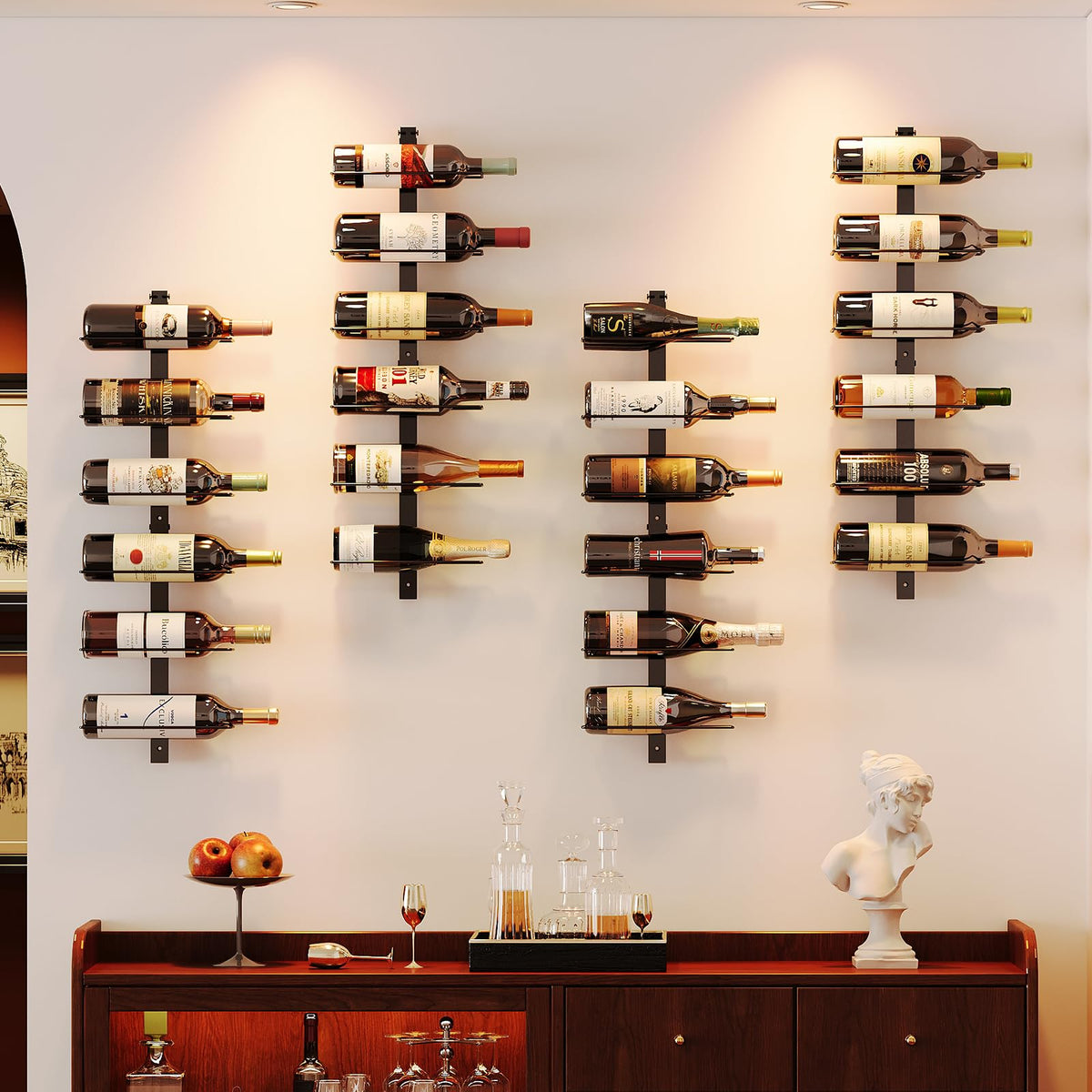 X-cosrack 12-bottle wall-mounted rack, sturdy display for organized wine storage