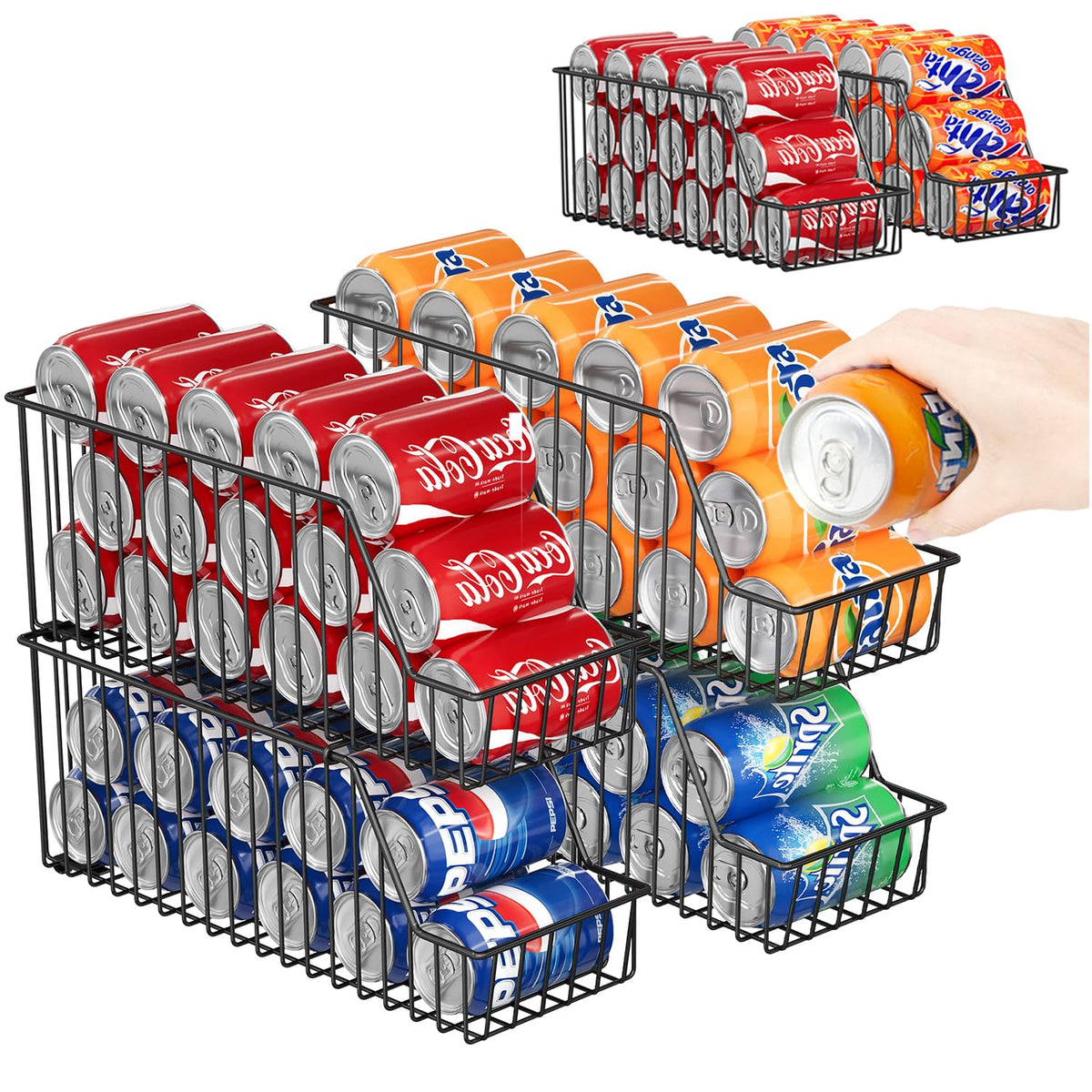 X-cosrack four-tier rack front view for quick, organized pantry access.