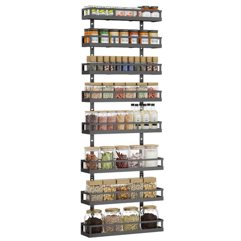 X-cosrack 8-tier spice rack wall-mounted maximizes kitchen space